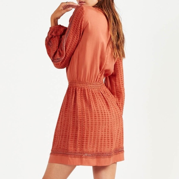 TIGERLILY Maresa Guava Orange Long Sleeve Mini Dress RRP$249 - Picture 7 of 16